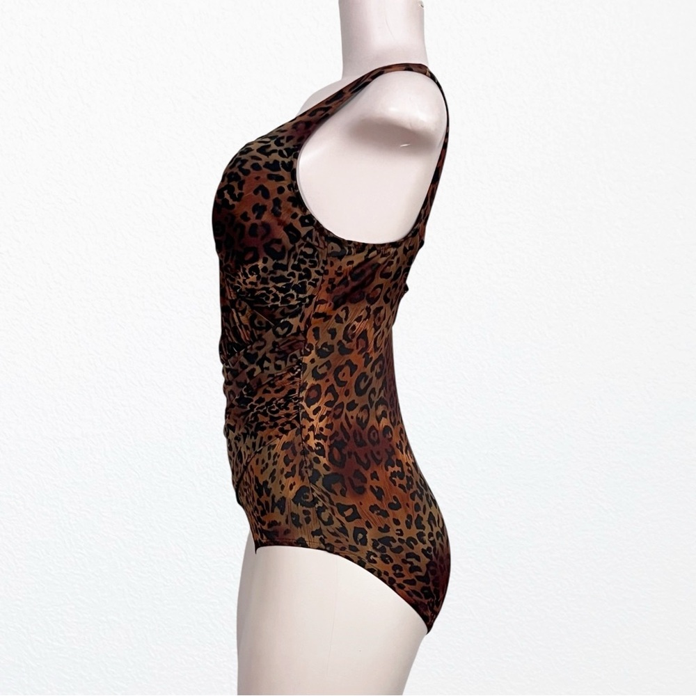 Miraclesuit Oceanus Swimsuit Cheetah SZ 10 Made in USA Beach Vacay Cruise Pinup - Picture 7 of 14